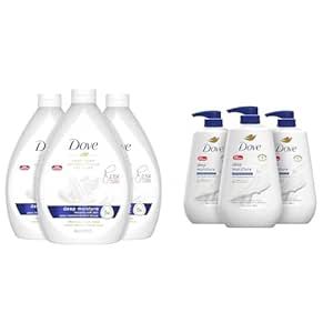 Dove Advanced Care Hand Wash Deep Moisture Pack of 3 & Body Wash with Pump Deep Moisture For Dry Skin Moisturizing Skin Cleanser