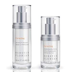 Kerstin Florian Correcting Serum C Plus Infusion, Correcting Brightening Eye Crème Set, Collagen Boosting Vitamin C Facial Serum, Clinically Proven to Reduce Dark Circles and Wrinkles Duo