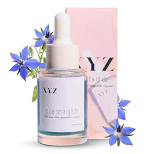 XYZ Skin Gua Sha Glide Face Oil - Hydrating and Soothing Face Oil With Azulene Blue Tansy, Blue Chamomile + Squalene | Moisturizer, Face Oil and Soothing Agent for All Skin Types - 1 fl oz (30ml)