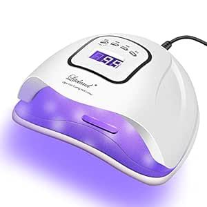 150W LED Nail Lamp - 4 Timer Modes for Gel Polish Curing - Professional Nail Art Accessory (White)