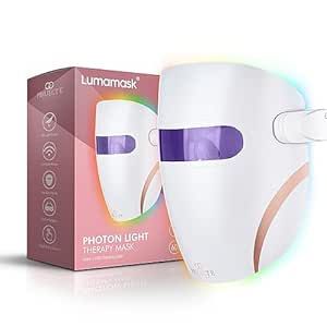 Project E Beauty Lumamask LED Light Therapy 7 LED Colors | Anti-Aging & Anti-Blemish Skincare | Reduce Fine Lines & Wrinkles | Skin Tightening | Lightweight & Wireless
