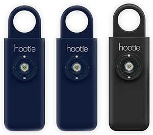 Hootie Personal Keychain Alarm for Women, Men, and Kids Protection - Hand Held Safety Siren, Navy and Black (3pck)
