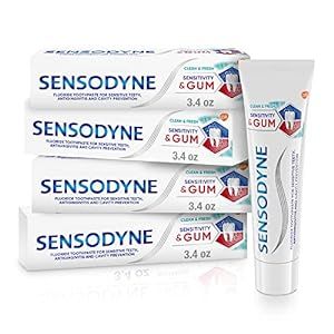 Sensodyne Sensitivity & Gum Sensitive Toothpaste for Gingivitis, Sensitive Teeth Treatment, Clean & Fresh - 3.4 Ounce (Pack of 4)
