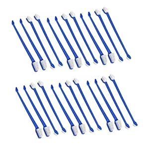 JOCHA Dog cat pet Toothbrush kit Set Double Headed Tooth Brush Tooth-Brush Stick Small Breed for Small Tiny Large Dogs Bulk 50 Piece (Blue)