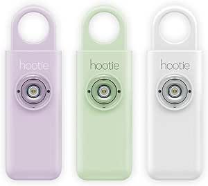 Hootie Personal Keychain Alarm for Women, Men, and Kids Protection - Hand Held Safety Siren, Lavender, Mint, and White (3 Pack)