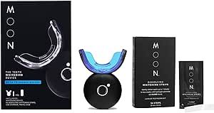 MOON Teeth Whitening Kit with LED Light with Extra Refill MOON Teeth Whitening Strips, 28 Treatments, 56 Count Bundle…