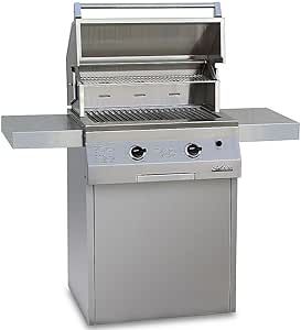 Solaire 27-Inch Deluxe InfraVection Natural Gas Grill on Square Cart with Rotisserie Kit, Stainless Steel