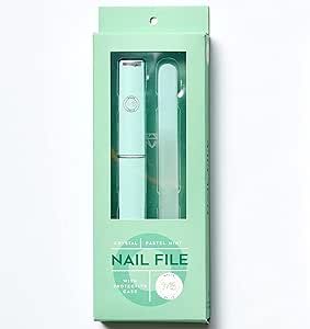 Best Crystal Glass Nail File for Women - Nail File & Travel Case - Nail File Set for Women - Heavy Duty Nail File for Natural Nails, Gel - Professional Nail Shaper – Nail Essentials - Mint 3mm