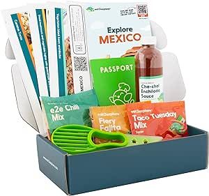 eat2explore Kids Interactive & Educational Real Cooking Set for Families | Includes 3 Local Recipe Cards with Key Ingredients, Cooking Tools, Fun Kids Explorer Guide | Explore Mexico Cooking Kit