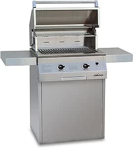 Solaire 27-Inch Deluxe Infrared Propane Grill on Square Cart, Stainless Steel